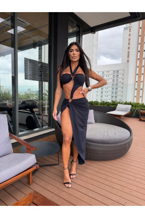 Vestido argolas Preto